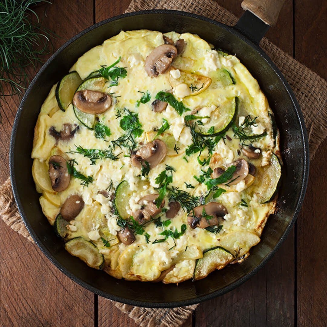 Huevos al gusto Frittata de champiñones