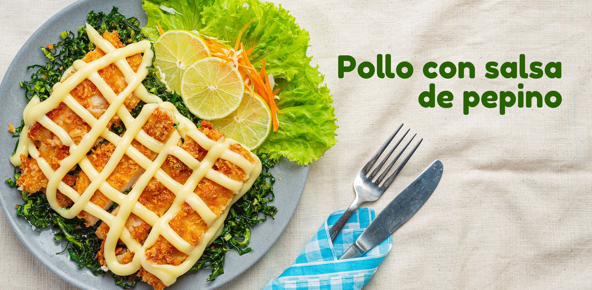 Pollo con salsa de pepino